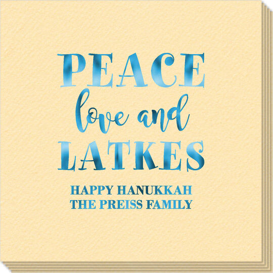 Peace Love And Latkes Linen Like Napkins